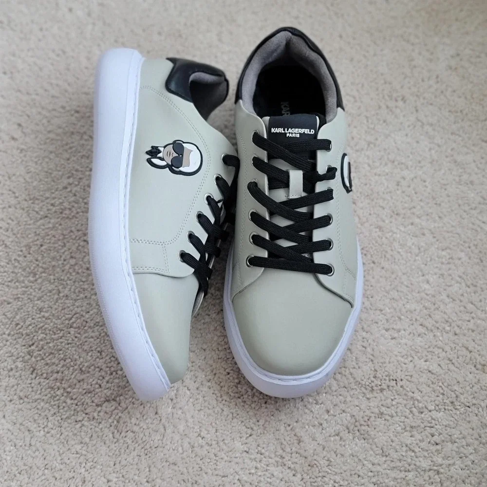 karl lagerfeld paris sneakers size 11 🤍 black / cream‎ minimalist low top